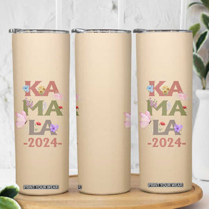 Kamala Harris 2024 Election Skinny Tumbler Madam President With Flower TB10 Print Your Wear