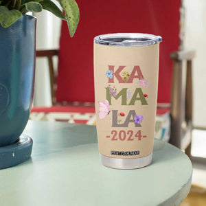 Kamala Harris 2024 Election Tumbler Cup Madam President With Flower TB10 Print Your Wear