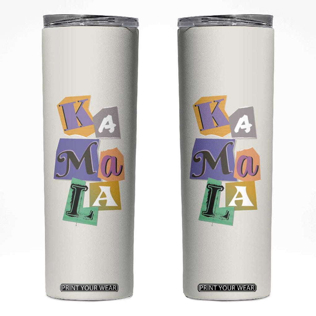 Funny Kamala Harris 2024 Skinny Tumbler 47 th President USA America 2024 Election TB10 Cream Print Your Wear