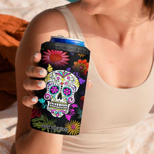 Personalized Gift 4 in 1 Can Cooler Tumbler Custom Name Sugar Skull Mexican Art Birthday Christmas Gifts for Her TB10 Print Your Wear