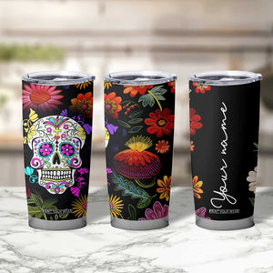 Personalized Gift Tumbler Cup Custom Name Sugar Skull Mexican Art Birthday Christmas Gifts for Her TB10 Print Your Wear