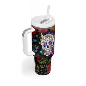 Personalized Gift Tumbler With Handle Custom Name Sugar Skull Mexican Art Birthday Christmas Gifts for Her TB10 Print Your Wear