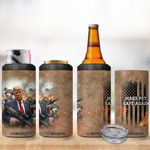 Make Pets Safe Again Trump 2024 Save Our Pets 4 in 1 Can Cooler Tumbler American Flag TB10 Print Your Wear