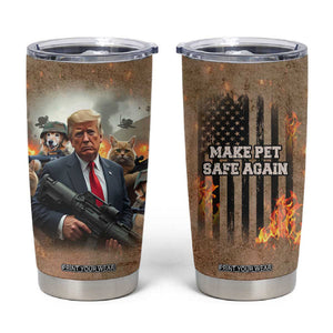 Make Pets Safe Again Trump 2024 Save Our Pets Tumbler Cup American Flag TB10 Brown Print Your Wear