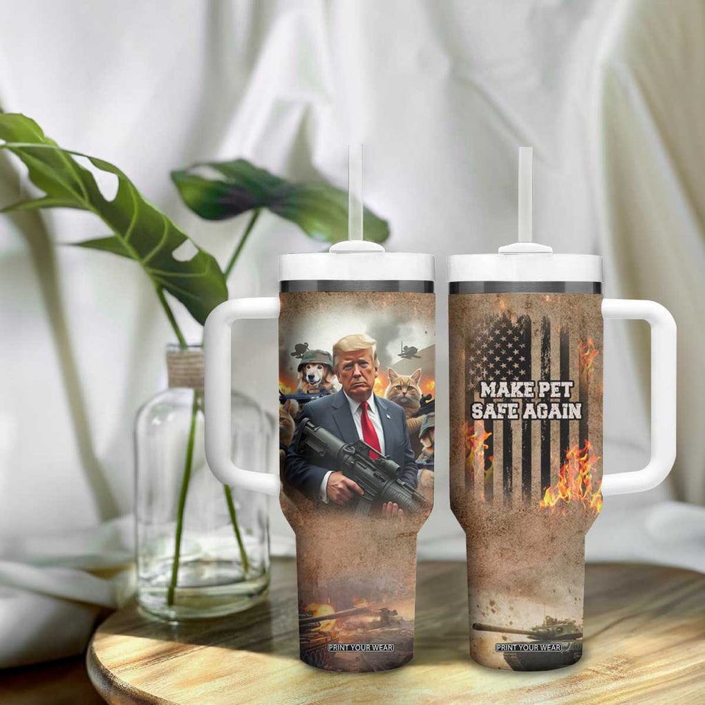 Make Pets Safe Again Trump 2024 Save Our Pets Tumbler With Handle American Flag TB10 Print Your Wear