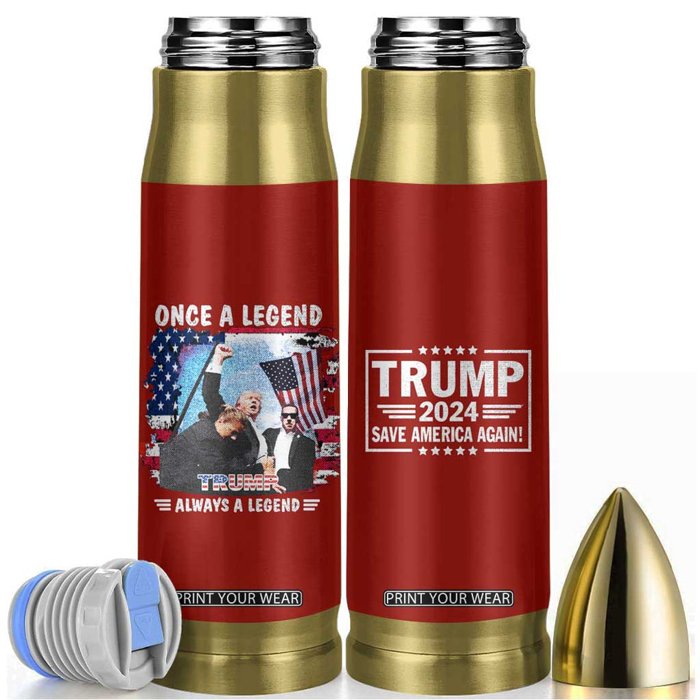 Trump 2024 Legend Bullet Tumbler Trump Assassination Attempt Make America Strong Again Unstoppable Trump Shot American Flag TB10 Red Print Your Wear