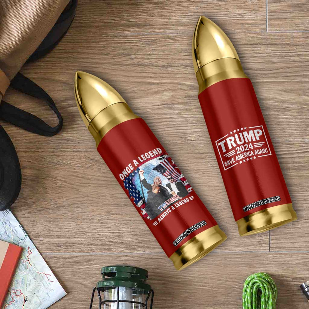 Trump 2024 Legend Bullet Tumbler Trump Assassination Attempt Make America Strong Again Unstoppable Trump Shot American Flag TB10 Print Your Wear