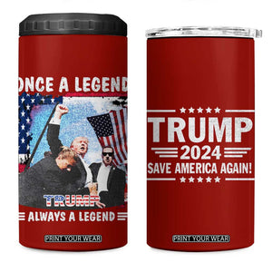 Trump 2024 Legend 4 in 1 Can Cooler Tumbler Trump Assassination Attempt Make America Strong Again Unstoppable Trump Shot American Flag TB10 One Size: 16 oz Red Print Your Wear