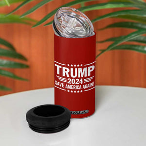 Trump 2024 Legend 4 in 1 Can Cooler Tumbler Trump Assassination Attempt Make America Strong Again Unstoppable Trump Shot American Flag TB10 Print Your Wear