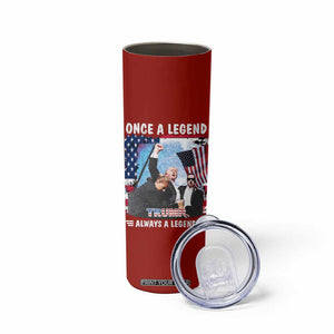 Trump 2024 Legend Skinny Tumbler Trump Assassination Attempt Make America Strong Again Unstoppable Trump Shot American Flag TB10 Print Your Wear