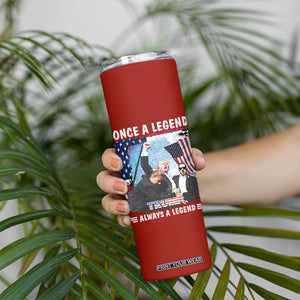 Trump 2024 Legend Skinny Tumbler Trump Assassination Attempt Make America Strong Again Unstoppable Trump Shot American Flag TB10 Print Your Wear