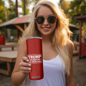 Trump 2024 Legend Skinny Tumbler Trump Assassination Attempt Make America Strong Again Unstoppable Trump Shot American Flag TB10 Print Your Wear