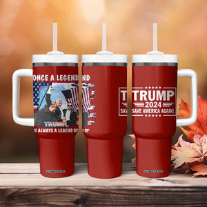 Trump 2024 Legend Tumbler With Handle Trump Assassination Attempt Make America Strong Again Unstoppable Trump Shot American Flag TB10 Print Your Wear