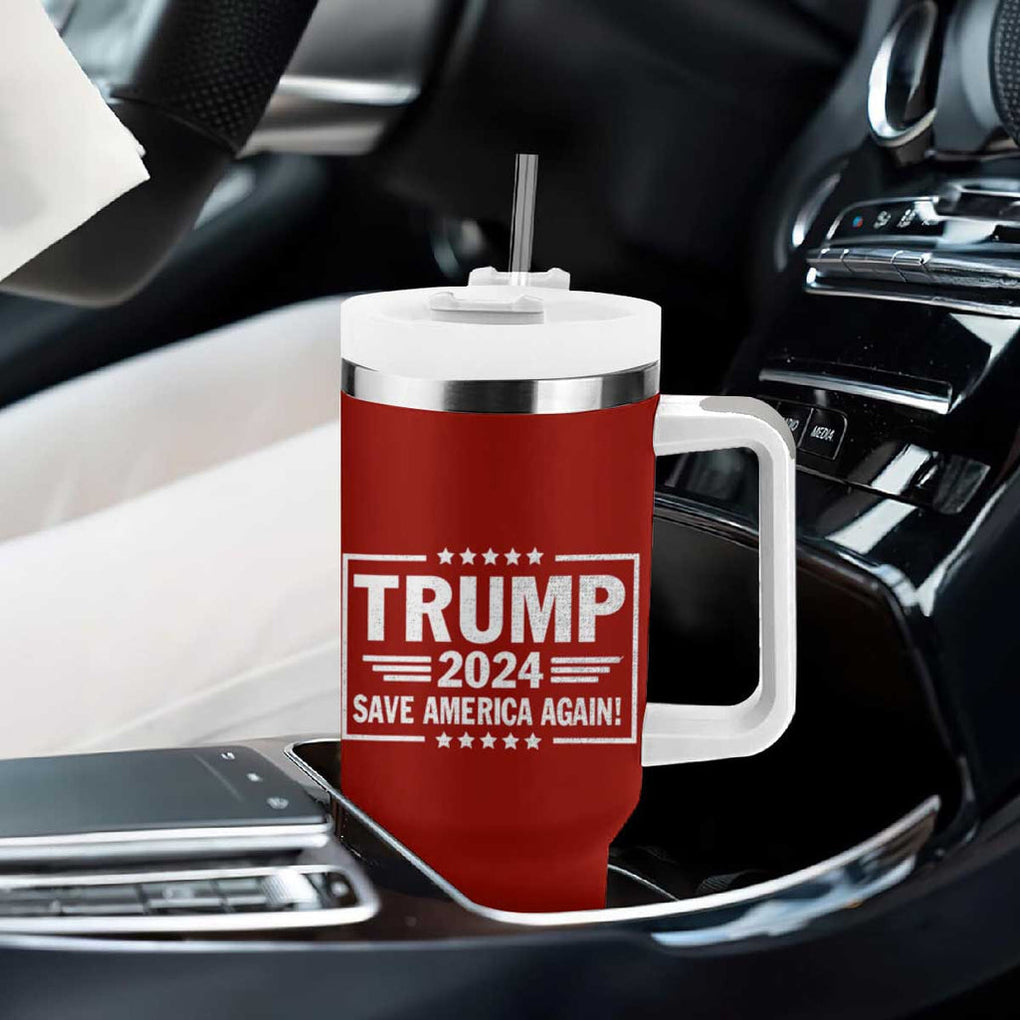 Trump 2024 Legend Tumbler With Handle Trump Assassination Attempt Make America Strong Again Unstoppable Trump Shot American Flag TB10 Print Your Wear