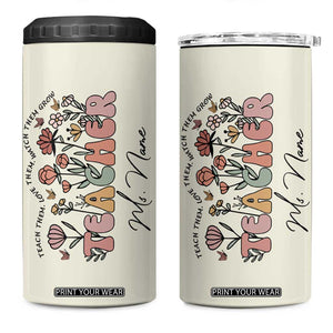 Personalized Teacher Appreciation Gifts 4 in 1 Can Cooler Tumbler Custome Name Back to School Thank You Christmas Gift Bulk TB10 One Size: 16 oz Cream Print Your Wear