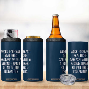 Funny Coworker Gifts 4 in 1 Can Cooler Tumbler Work Forecast Sarcastic Gag Present for Boss Employer Navy TB10 Print Your Wear