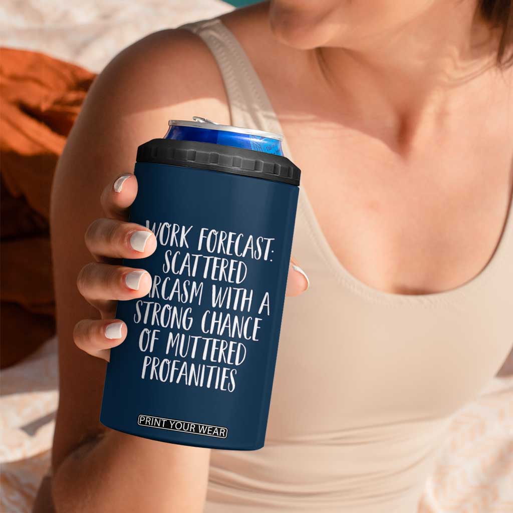 Funny Coworker Gifts 4 in 1 Can Cooler Tumbler Work Forecast Sarcastic Gag Present for Boss Employer Navy TB10 Print Your Wear