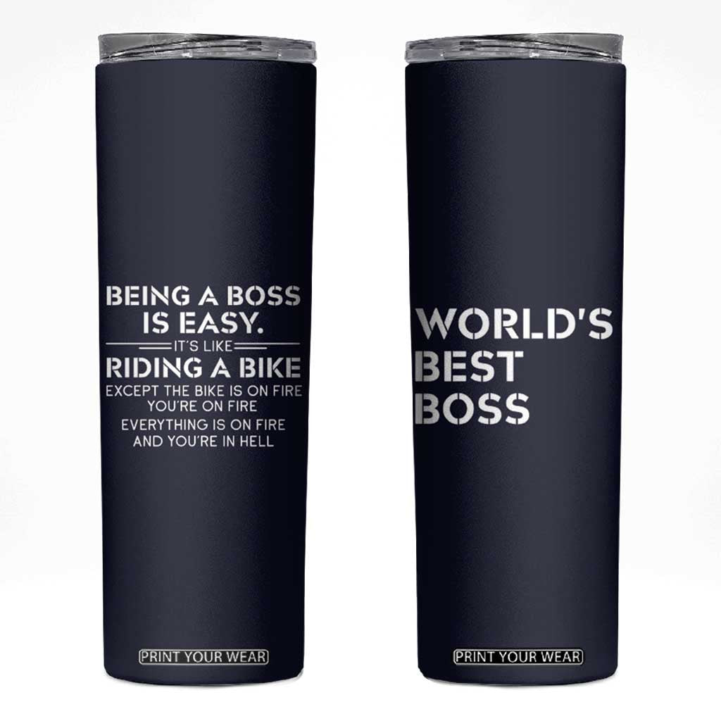 Funny Boss Gifts Skinny Tumbler Birthday Christmas Gift from Employees TB10 Navy Print Your Wear