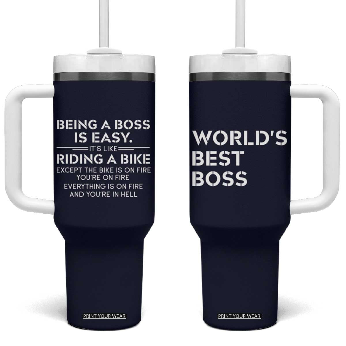 Funny Boss Gifts Tumbler With Handle Birthday Christmas Gift from Employees TB10 One Size: 40 oz Navy Print Your Wear