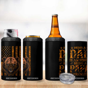 Gifts For Dad 4 in 1 Can Cooler Tumbler Papabear Christmas Birthday Father's Day Gift American Flag TB10 Print Your Wear