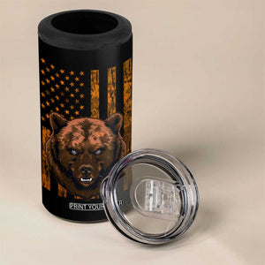 Gifts For Dad 4 in 1 Can Cooler Tumbler Papabear Christmas Birthday Father's Day Gift American Flag TB10 Print Your Wear