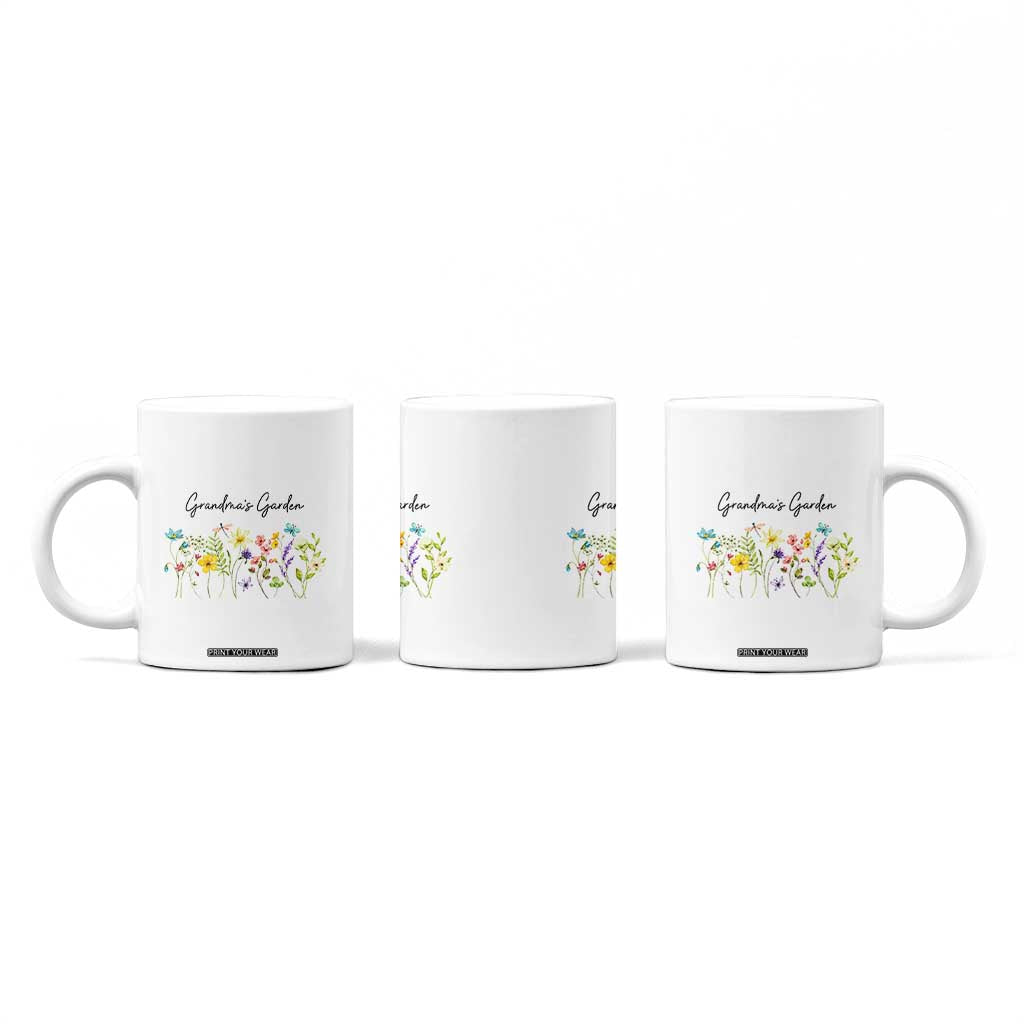 Grandmas Garden Coffee Mug Flower Mothers Day Gift TB10 Print Your Wear