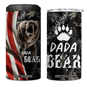 Gifts For Dad 4 in 1 Can Cooler Tumbler Dada Bear American Flag TB10 One Size: 16 oz Camouflage Print Your Wear