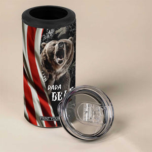 Gifts For Dad 4 in 1 Can Cooler Tumbler Dada Bear American Flag TB10 Print Your Wear