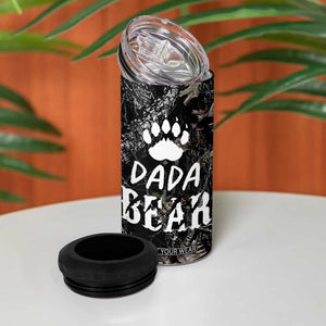 Gifts For Dad 4 in 1 Can Cooler Tumbler Dada Bear American Flag TB10 Print Your Wear