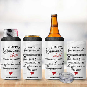 Happy Retirement 2024 4 in 1 Can Cooler Tumbler Officially Retired Gag Gifts for Coworker Lady Boss Friend Dad Mom Teacher Grandma Christmas TB10 Print Your Wear