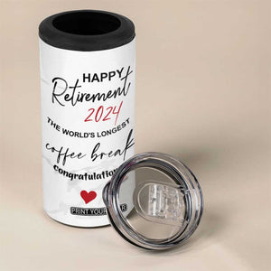 Happy Retirement 2024 4 in 1 Can Cooler Tumbler Officially Retired Gag Gifts for Coworker Lady Boss Friend Dad Mom Teacher Grandma Christmas TB10 Print Your Wear