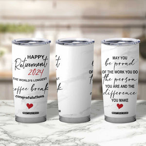 Happy Retirement 2024 Tumbler Cup Officially Retired Gag Gifts for Coworker Lady Boss Friend Dad Mom Teacher Grandma Christmas TB10 Print Your Wear