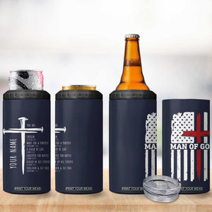 Personalized Christian Gifts For Men 4 in 1 Can Cooler Tumbler Custom Name Man Of God Bible Verse Religious Gift TB10 Print Your Wear