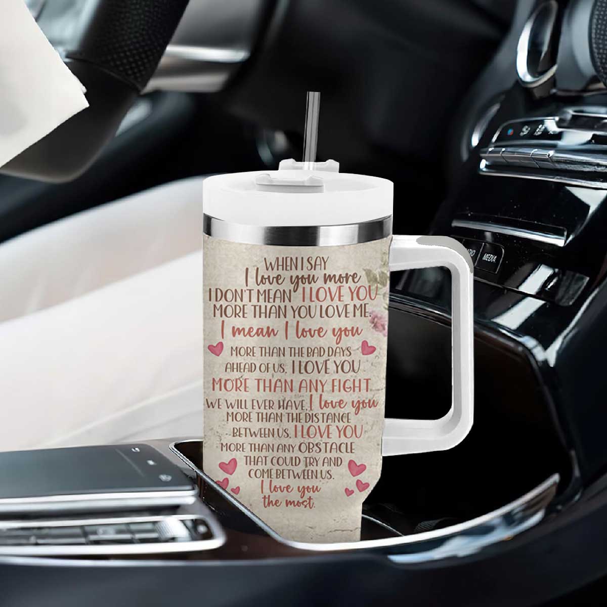 Personalized Couple Gift for Anniversary Tumbler With Handle Custome Name Vintage Romantic Elderly Couple TB10 Print Your Wear