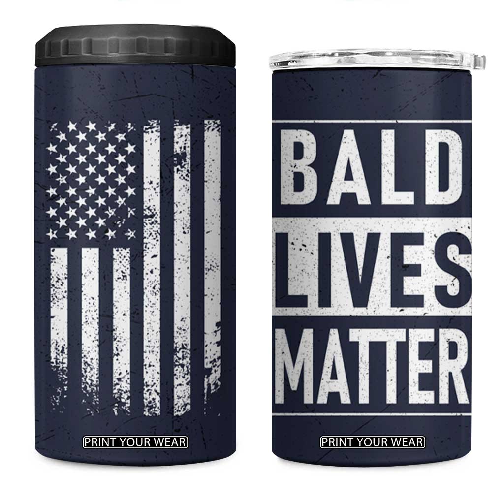 Funny Dad Gifts 4 in 1 Can Cooler Tumbler Bald Lives Matter Gag Gift Rude Mug TB10 One Size: 16 oz Navy Print Your Wear