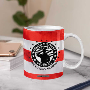 Proud Navy Veteran Coffee Mug American Flag Eagle Military Gifts TB10 Print Your Wear
