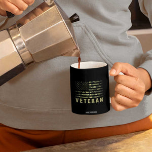 Veteran Coffee Mug Distressed Camouflage US Flag Veteran Army Military TB10 Print Your Wear