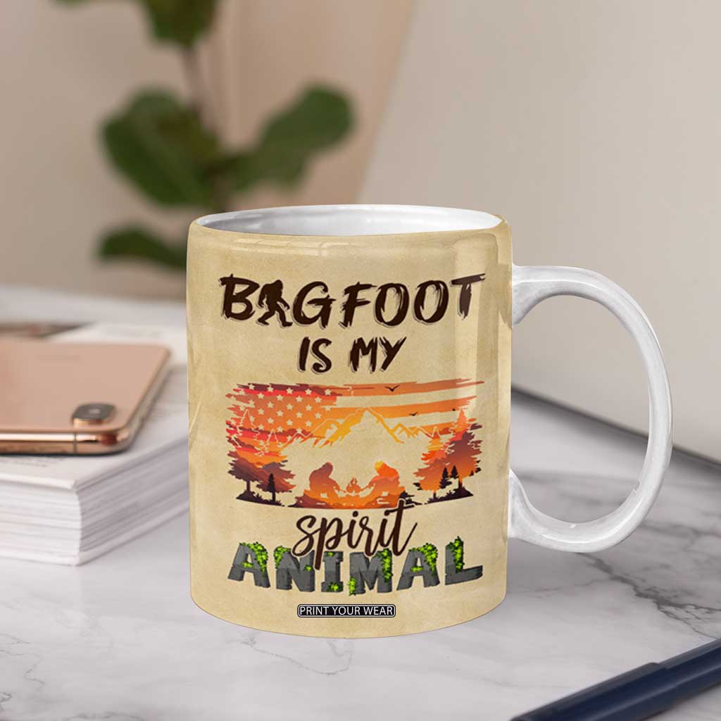 Bigfoot Coffee Mug Sasquatch Lover Campfire Outdoor Camping Nature Gift TB10 Print Your Wear