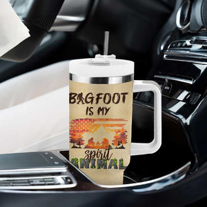 Bigfoot Tumbler With Handle Sasquatch Lover Campfire Outdoor Camping Nature Gift TB10 Print Your Wear