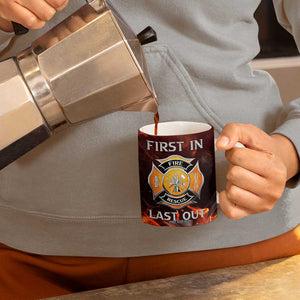 Firefighter Gifts For Men Coffee Mug First In Last Out American Flag TB10 Print Your Wear