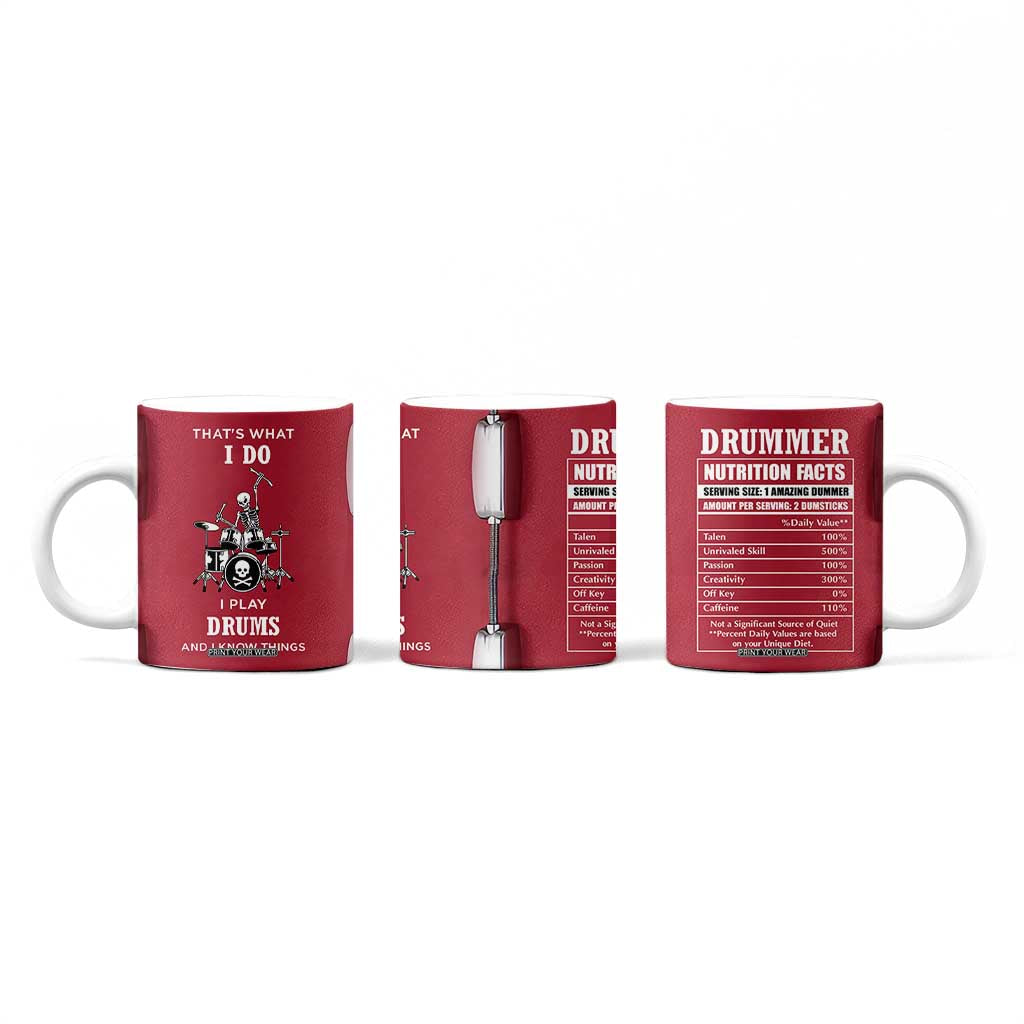 Skeleton Drummer Coffee Mug Thats What I Do I Play Drums Gifts For Drummers Percussionists TB10 Print Your Wear
