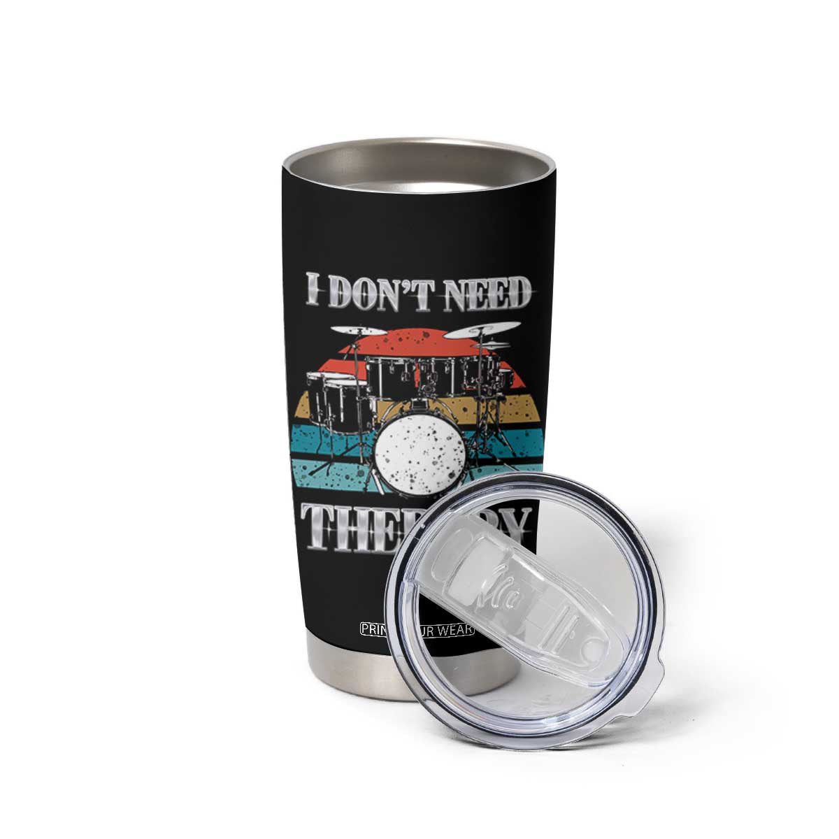 Drummer Tumbler Cup Retro Rock Music Lover Gift For Drummers TB10 Print Your Wear