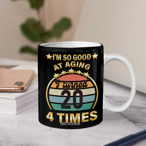80th Birthday Coffee Mug Turning 20 4 Times Retro 1946 80 Year Old Birthday TB10 Print Your Wear