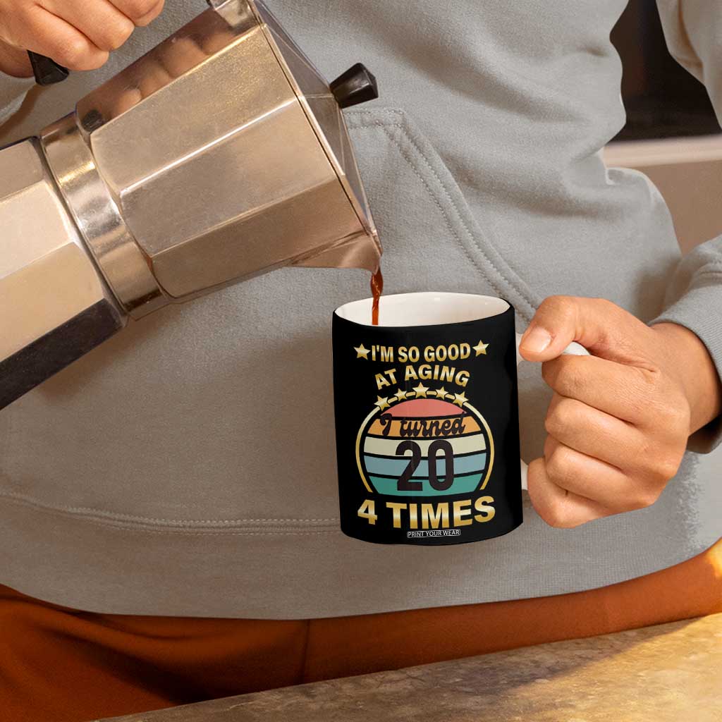 80th Birthday Coffee Mug Turning 20 4 Times Retro 1946 80 Year Old Birthday TB10 Print Your Wear