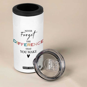 Thank You Gifts 4 in 1 Can Cooler Tumbler Never Forget The Difference You Make Appreciation Gift TB10 Print Your Wear