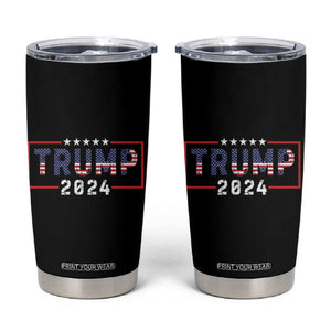 Trump 2024 Tumbler Cup 45 47 American Election Republican Conservative US Flag TB10 Black Print Your Wear