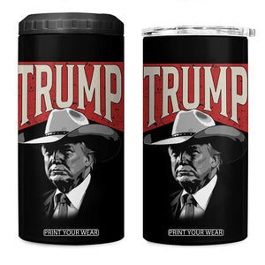 Trump Cowboy Western 4 in 1 Can Cooler Tumbler 2024 Election TB10 One Size: 16 oz Black Print Your Wear