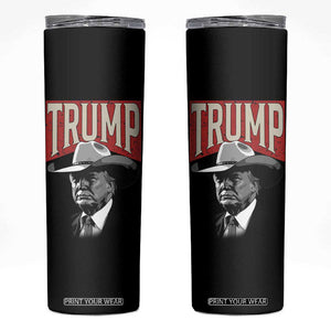 Trump Cowboy Western Skinny Tumbler 2024 Election TB10 Black Print Your Wear