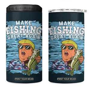 Trump 2024 Fisherman Angler Gift 4 in 1 Can Cooler Tumbler Make Fishing Great Again Ryder Cup TB10 One Size: 16 oz Green Print Your Wear