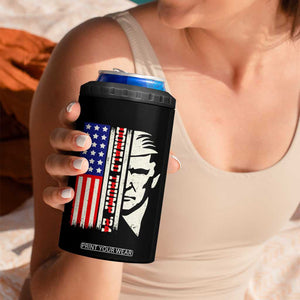 Pro Republican Vote Trump 2024 4 in 1 Can Cooler Tumbler USA American Flag TB10 Print Your Wear